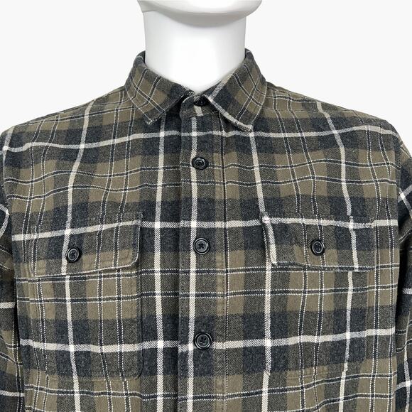 GRAYERS Long-Sleeve Button-Up Flannel (Brown, White, Black | Large) - Picture 6 of 9